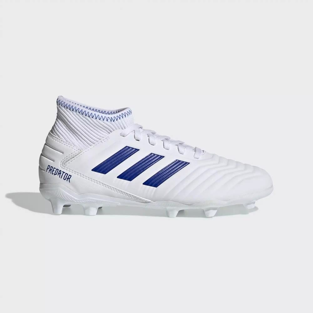 Adidas Predator 19.3 Firm Ground Tacos de Futbol Blancos Para Niño (MX-86207)